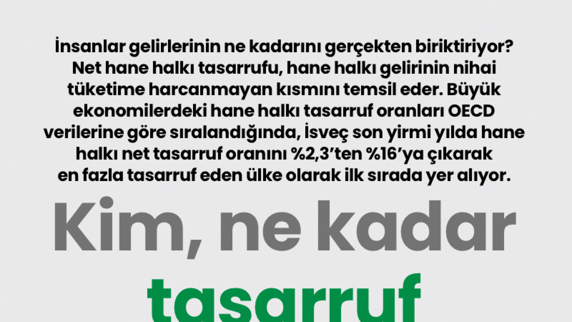 OECD Verileri Açıklandı: Tasarrufta İsveç Lider, Türkiye İlk 10'da