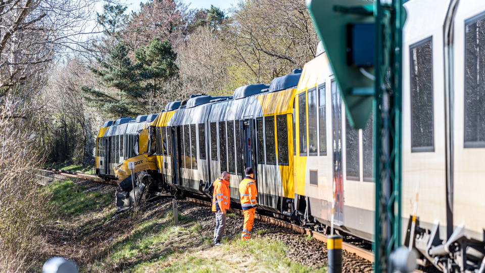 Danimarka'da iki tren kafa kafaya çarpıştı