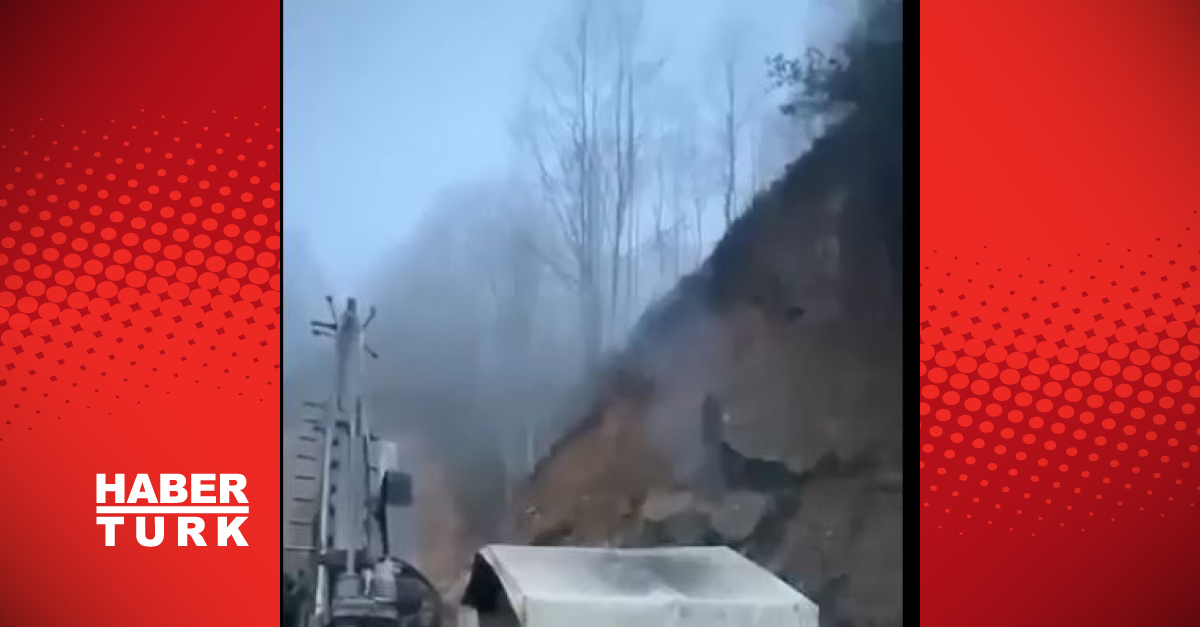 Giresun Dereli Yeşiltepe'deheyelan, sondaj makinesi kayboldu