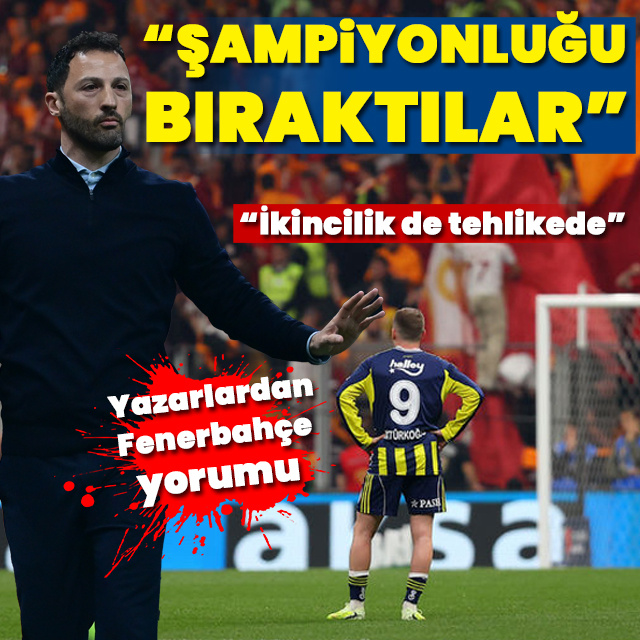 "Şampiyonluğu bıraktılar"