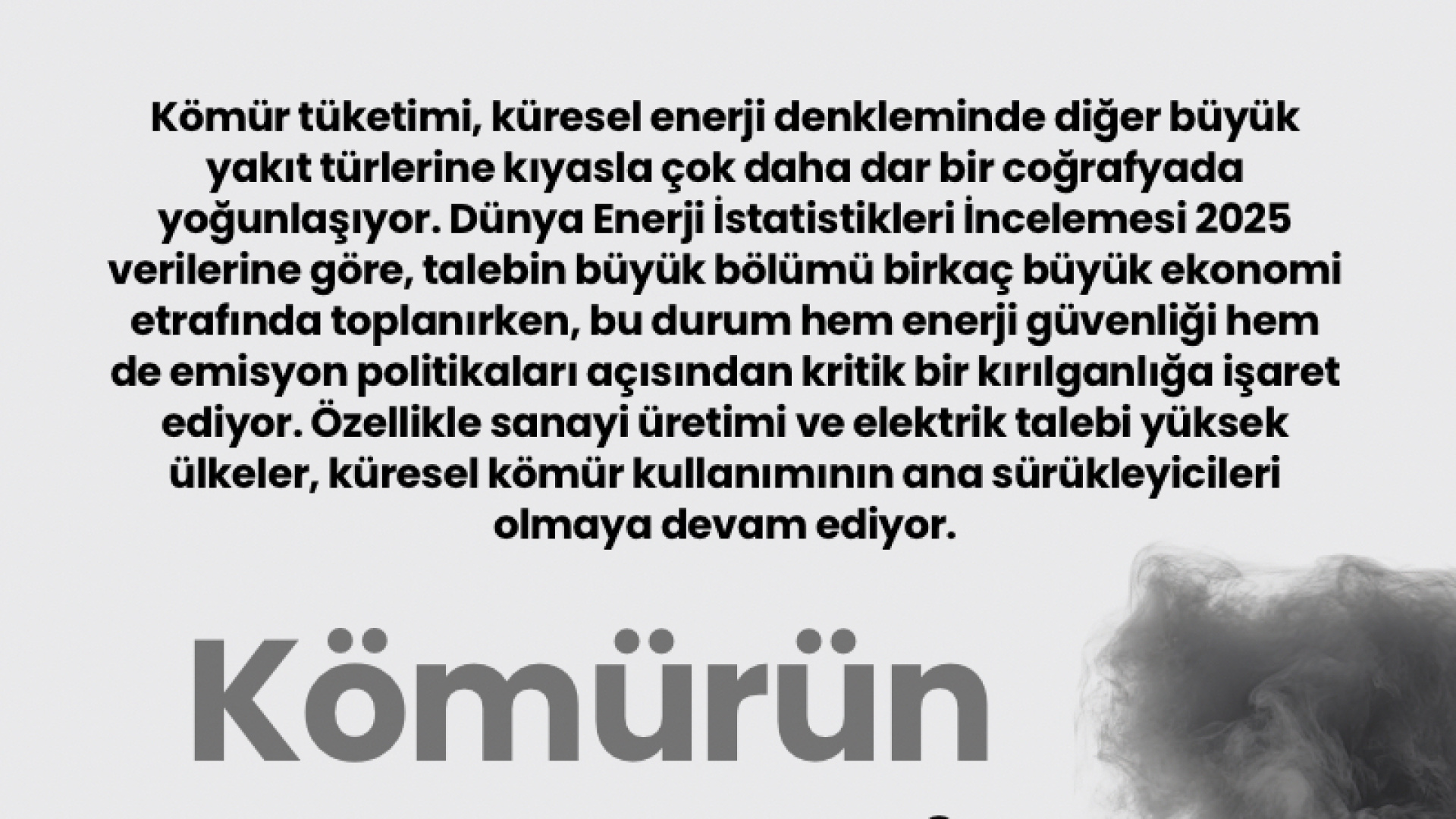 Kömürün Yarısını Çin Yakıyor: Küresel Tüketimde Tek Ülke Hakimiyeti