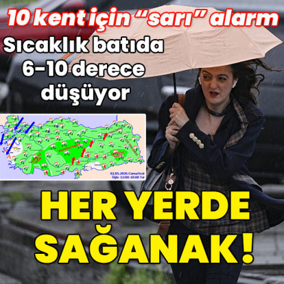 10 kent için "sarı" alarm! Sıcaklık batıda 6-10 derece düşüyor! Her yerde sağanak!