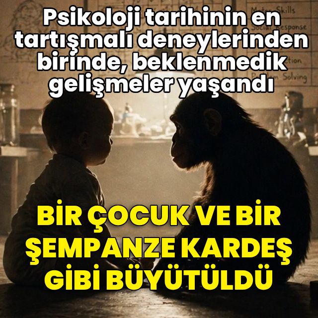 Bir çocuk ve bir şempanze kardeş gibi büyütüldü
