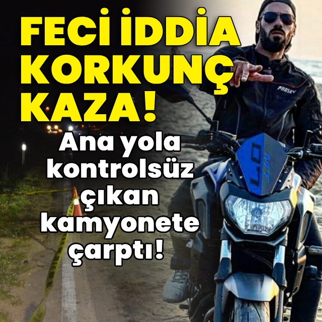 Ana yola kontrolsüz çıkan kamyonete çarptı!