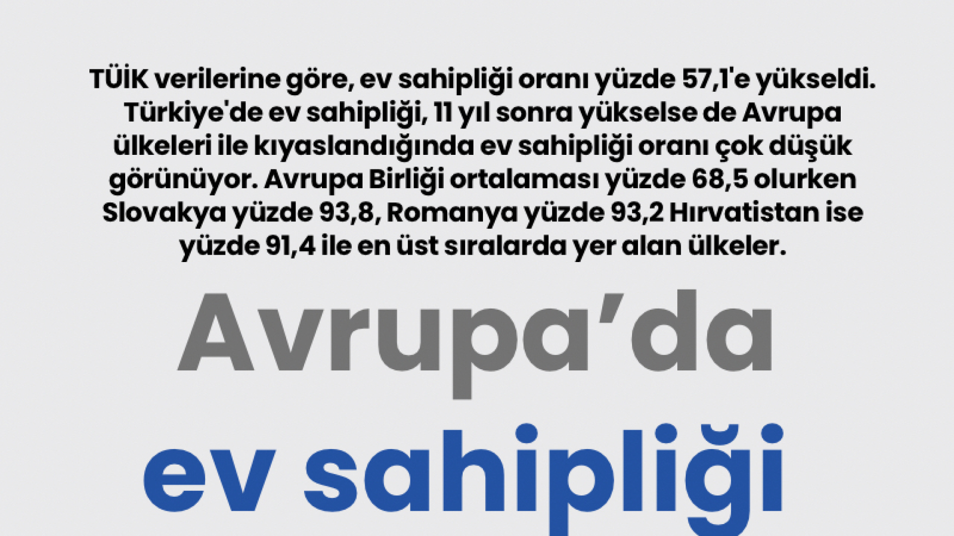 Türkiye'de ev sahipliği oranı 11 yıl sonra yükseldi