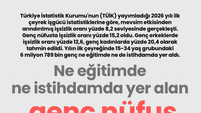 Ne eğitimde ne istihdamda yer alan genç nüfus