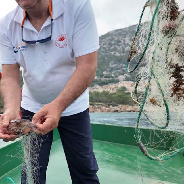 500 metrelik hayalet ağ çıkarıldı