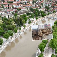 Almus Barajı'nda son durum... Yeşilırmak'a dev kayalarla set çekildi!
