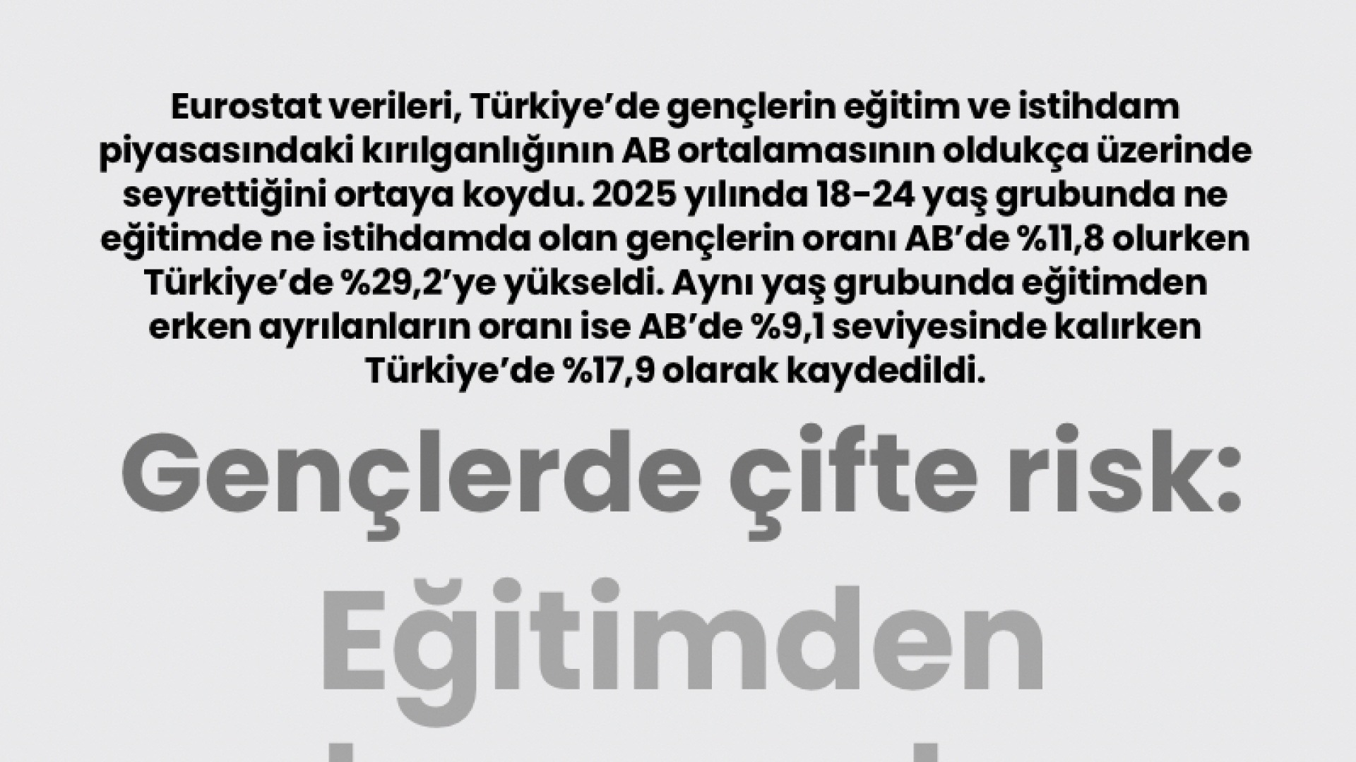 Türkiye'de genç işsizlik AB'yi katladı: Oran yüzde 29.2