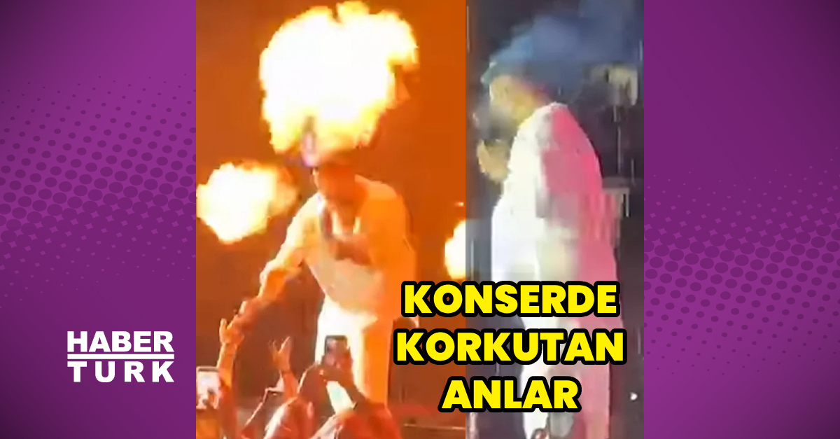 Tan Taşçı'nın konserinde alev efektleri korkutan anlar