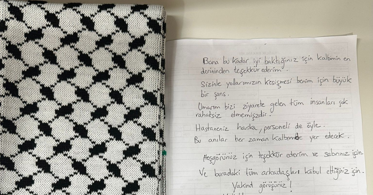 Taburcu edilen Sumud Filosu aktivistinden sağlık çalışanlarına teşekkür