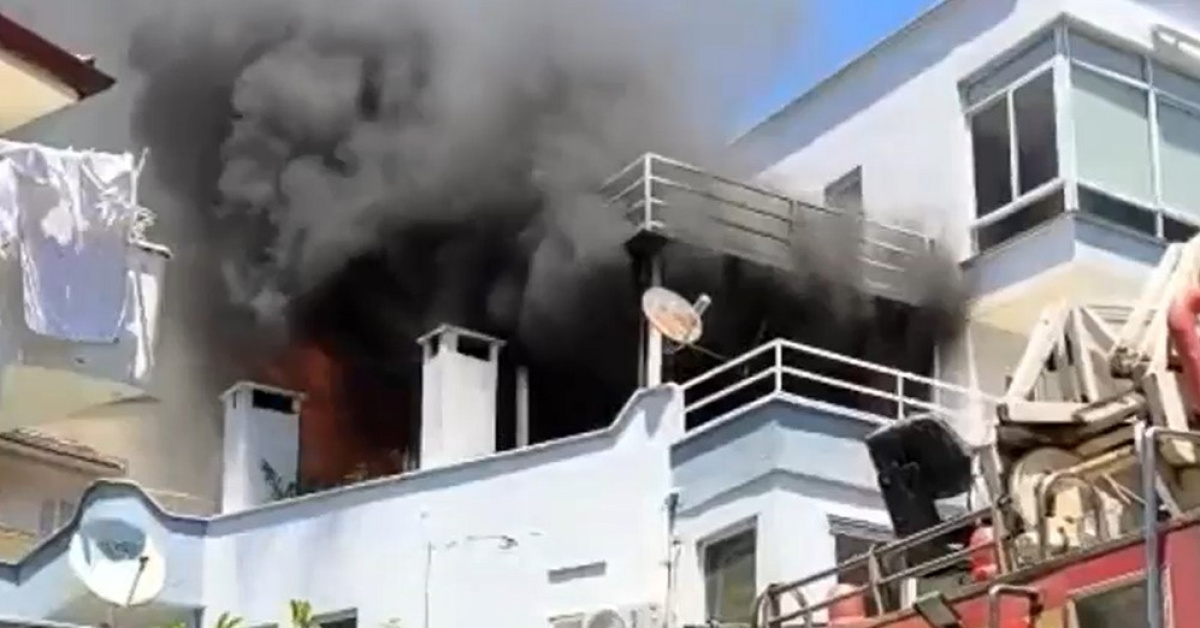 Marmaris'de Mangal Patlaması Yangın Çıktı