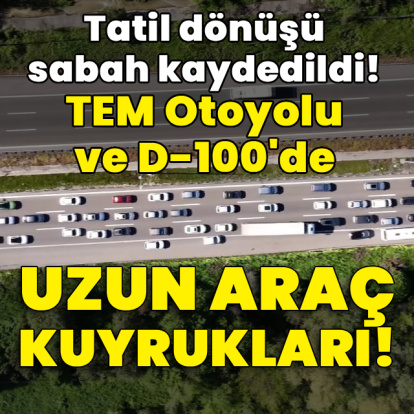 TEM Otoyolu ve D-100'de uzun araç kuyrukları!