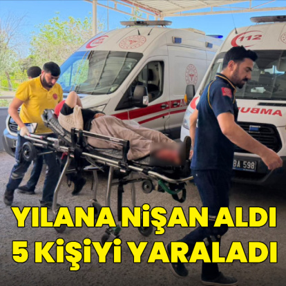 Yılana nişan aldı 5 kişiyi yaraladı