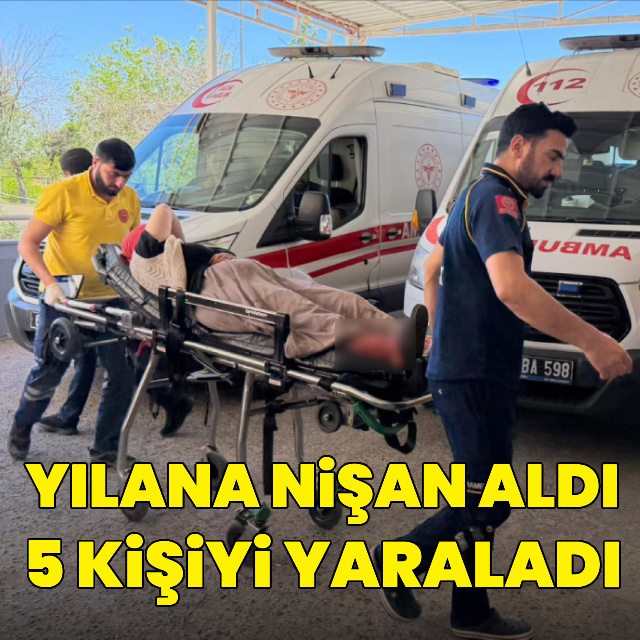 Yılana nişan aldı 5 kişiyi yaraladı