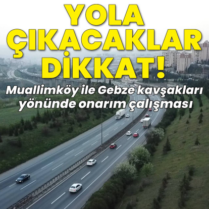 Muallimköy ile Gebze kavşakları yönünde onarım çalışması