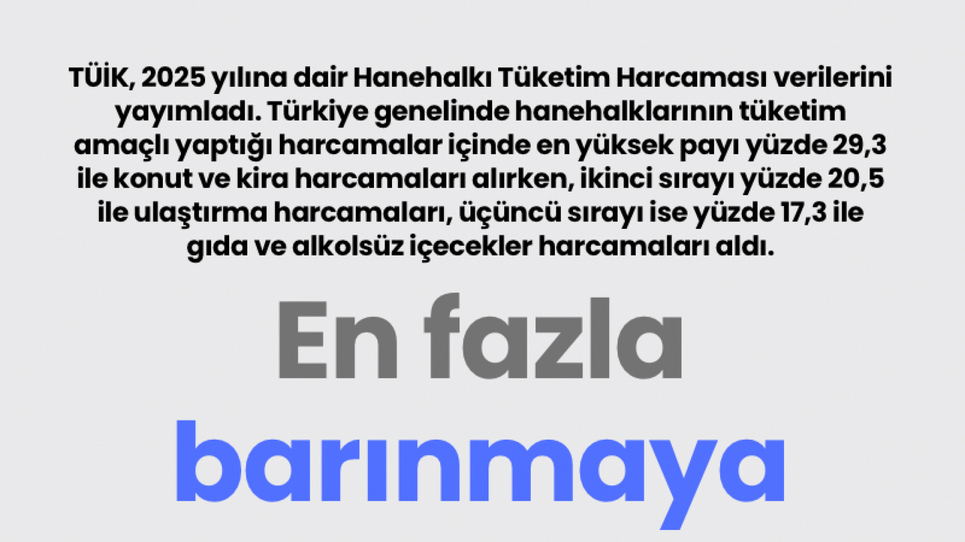 TÜİK 2025 Verileri: Hanehalkı Bütçesinin En Büyük Payı Barınmaya Gitti