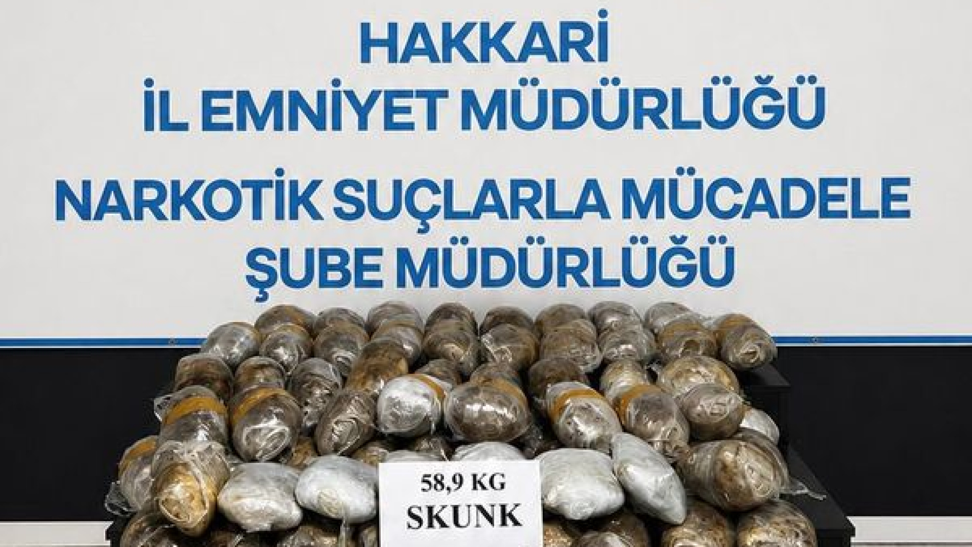 Hakkari'de 59 kilogram skunk ele geçirildi: 3 gözaltı
