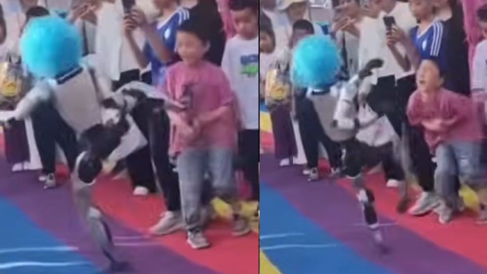 İnsansı robot çocuğu tekmeledi!