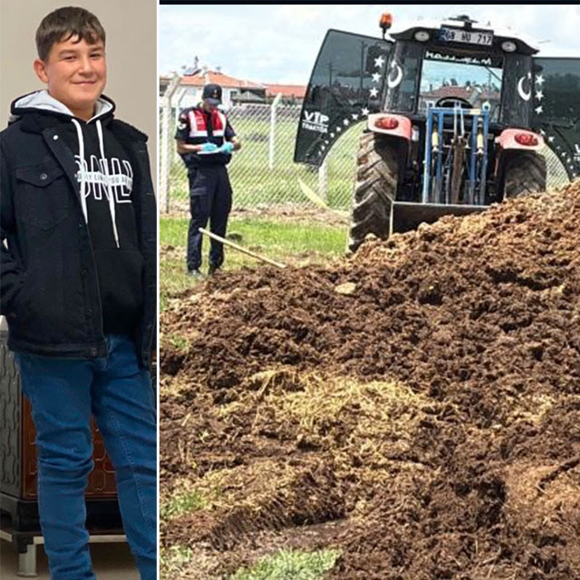 Römorkun kapağını açacaktı... Tonlarca gübre üzerine düştü!