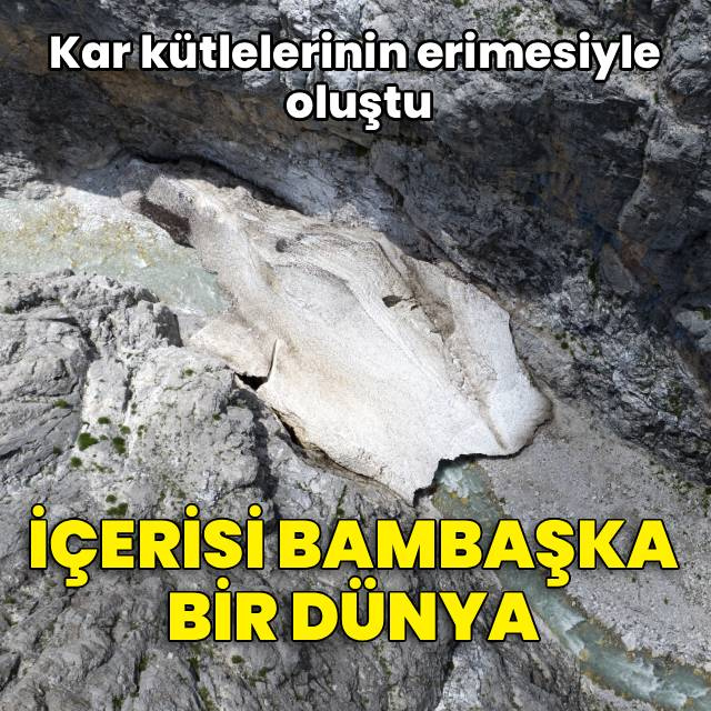 Karların erimesiyle oluştu! İçerisi bambaşka bir dünya