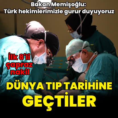 Dünya tıp tarihine geçtiler! Aynı anda 16 ameliyat: İnönü Üniversitesi'nde 8'li çapraz nakil