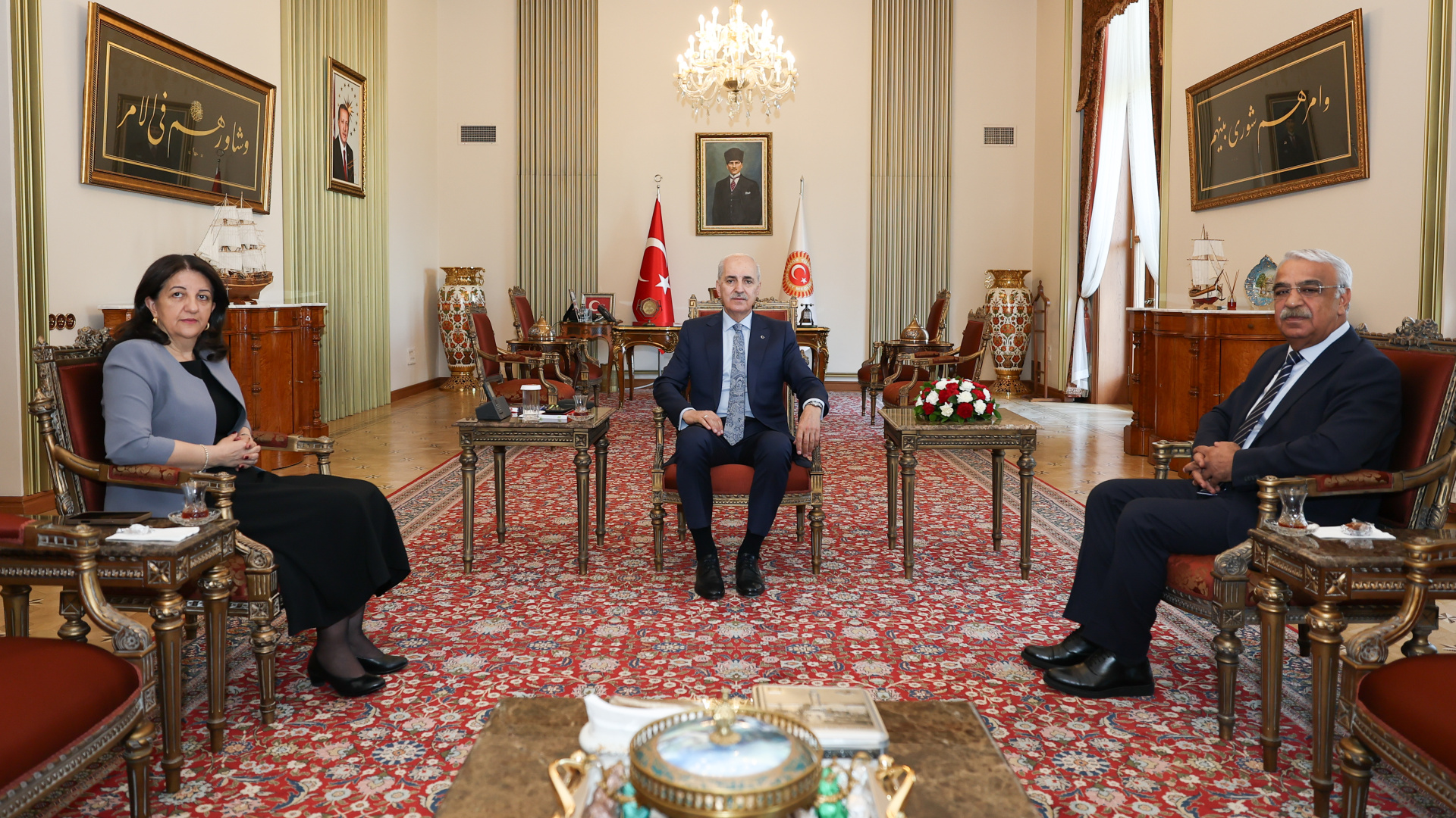 TBMM Başkanı Kurtulmuş, DEM Parti İmralı Heyeti'ni kabul etti