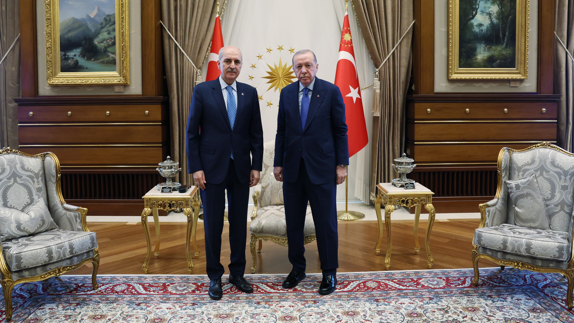 Son dakika: Cumhurbaşkanı Erdoğan, TBMM Başkanı Kurtulmuş'u Beştepe'de kabul etti