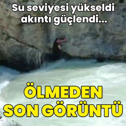 Su seviyesi yükseldi akıntı güçlendi... Ölmeden son görüntü!