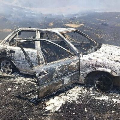 Otomobildeki yangın ormana sıçradı