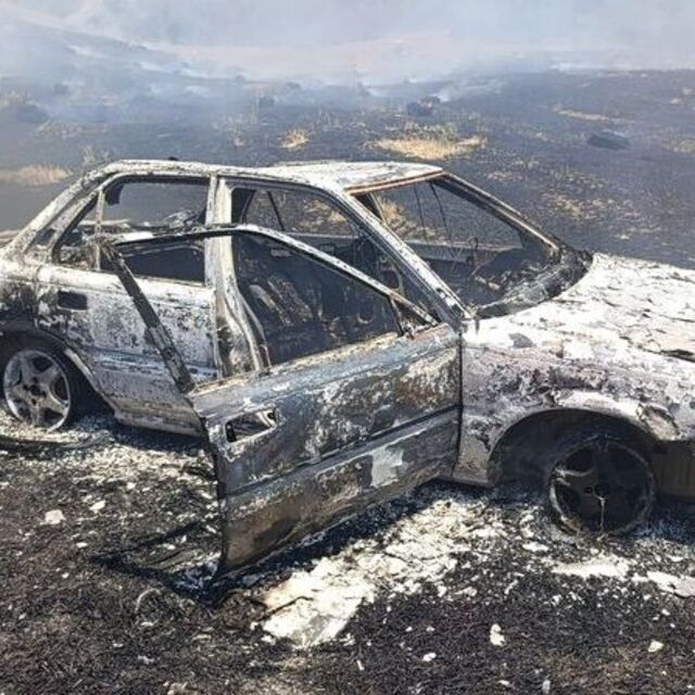 Otomobildeki yangın ormana sıçradı