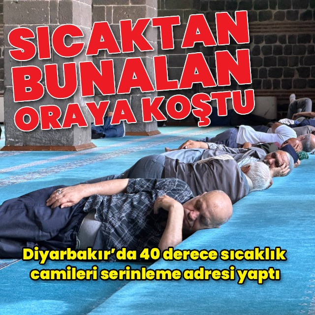 Sıcaktan bunalan camiye koştu