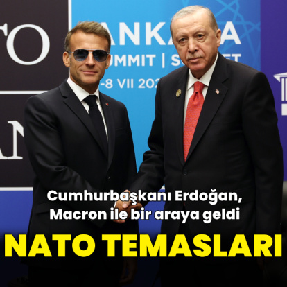 Cumhurbaşkanı Erdoğan Macron ile bir arada