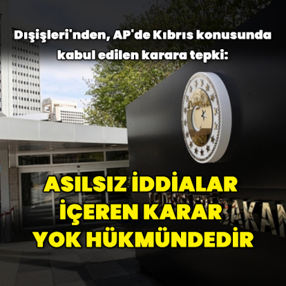 Dışişleri'nden AP'de kabul edilen karara tepki