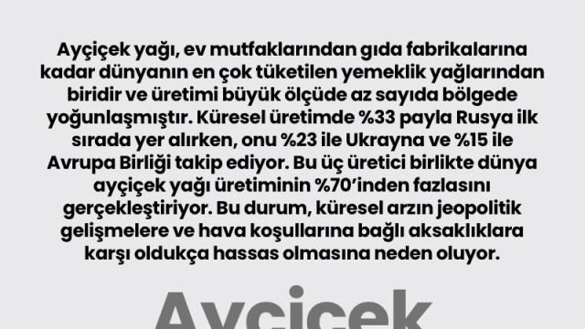 Ayçiçek yağında küresel denge