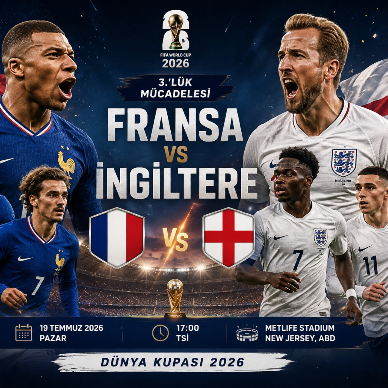 Fransa - İngiltere Dünya Kupası üçüncülük maçı ne zaman? haber görseli