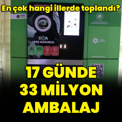 17 günde 33 milyon ambalaj