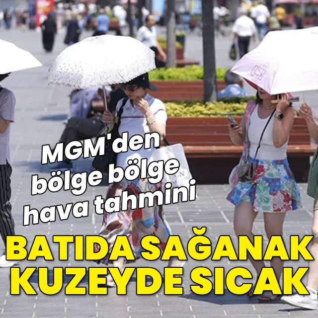 Kuzeyde sıcak, batıda sağanak... MGM'den bölge bölge tahminler!