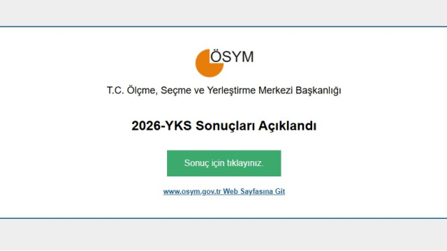 YKS sonuç ekranı