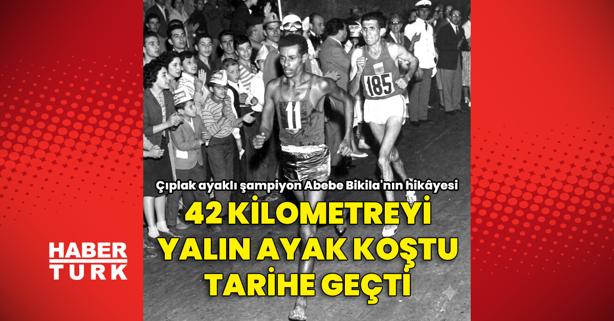 42 kilometreyi yalın ayak koştu, tarihe geçti!