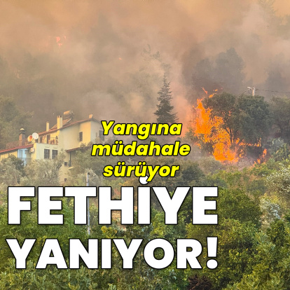 Fethiye'de söndürme çalışmaları sürüyor