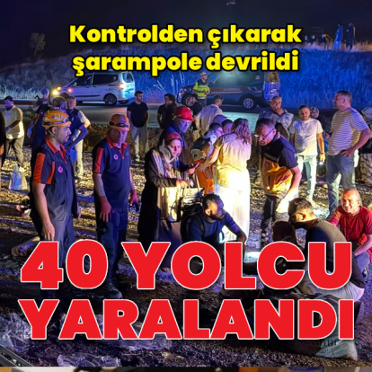 40 yaralı! Yolcu otobüsü devrildi