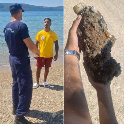 Nefesler tutuldu! Plajda mühimmat bulundu
