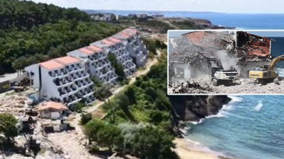 9 yıldır atıl haldeydi talan edilmişti... Riva'da o otel yıkılıyor!