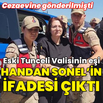 Eski Tunceli Valisinin eşi Handan Sonel'in ifadesi çıktı!