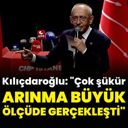 "Çok şükür arınma büyük ölçüde gerçekleşti"