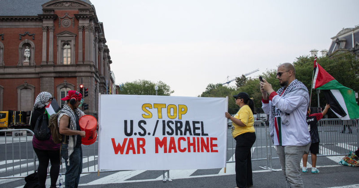 Beyaz Saray yakınlarında Netanyahu protestosu