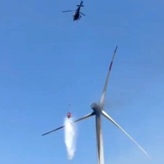 Türbindeki yangına helikopterle müdahale