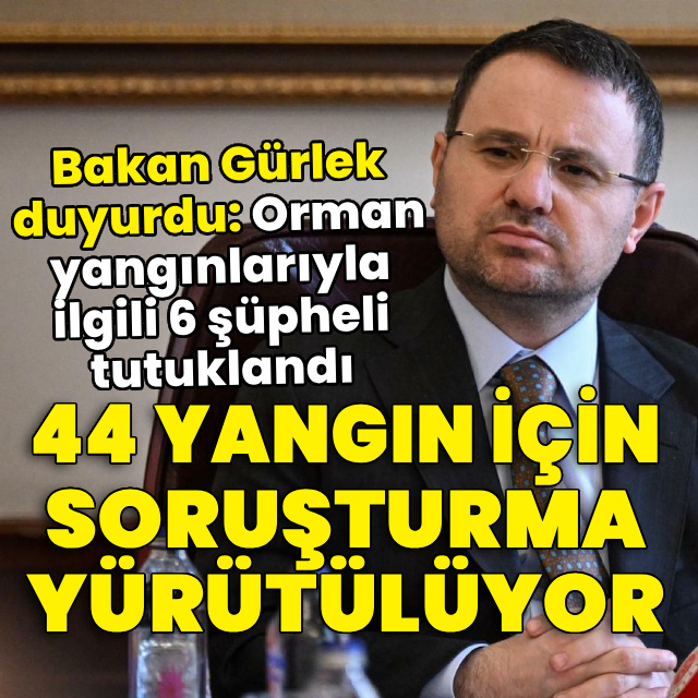 Bakan Gürlek duyurdu: Orman yangınlarıyla ilgili 6 şüpheli tutuklandı