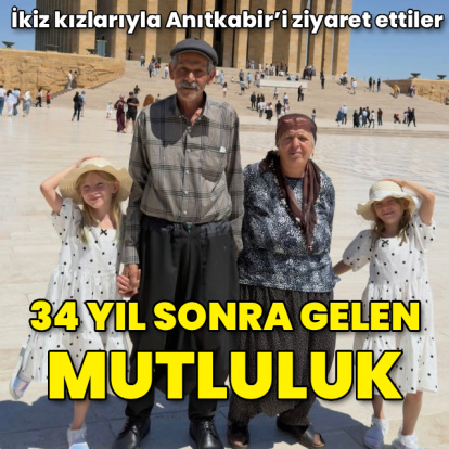 34 yıl sonra gelen mutluluk! İkiz kızlarıyla Anıtkabir’i ziyaret ettiler